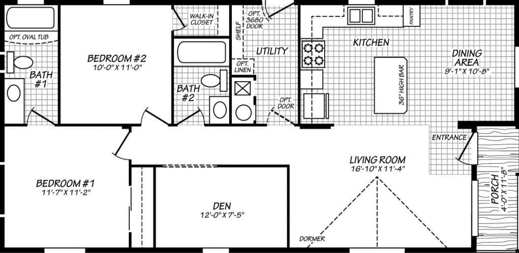 Evergreen 24482e floor plan home features